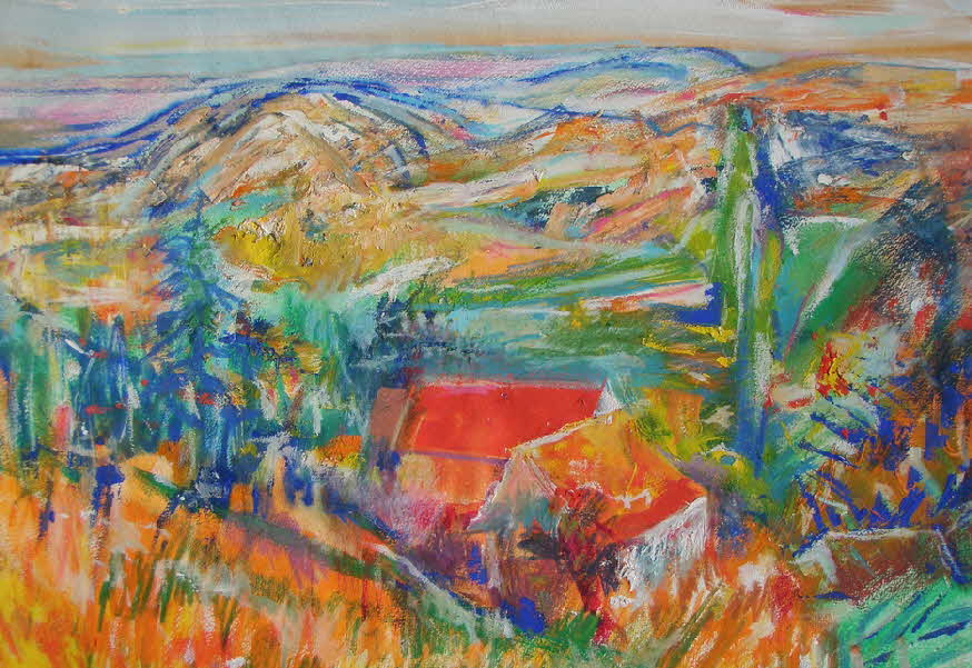 Klaus Kusche (1931 - 1997) - Blick ins Tal - um 1975  - 39,5 x 56 cm  - 99 € mtl./K 1650 €