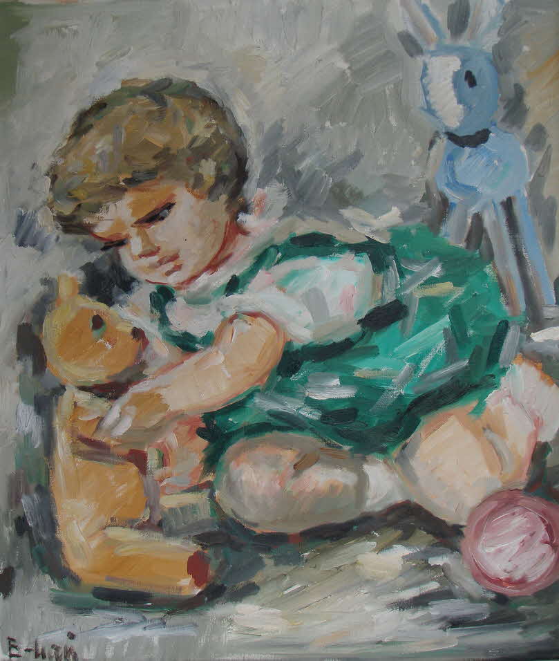 Amadin L.V. - Spielendes Kind - Dnemark um 1990 - 56 x 45 cm - 39 € mtl./K 450 €