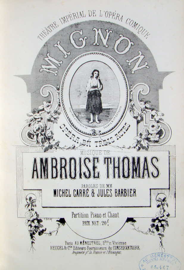 Charles Louis Ambroise Thomas (* 5. August 1811 in Metz;  12. Februar 1896 in Paris) war ein franzsischer Komponist.

Mignon, komponiert um 1866; nach Goethes Wilhelm Meisters Lehrjahre; Libretto von Jules Barbier und Michel Carr - 39 € mtl./K 350 €